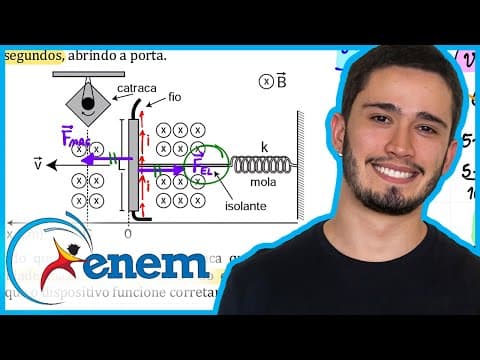 Thumbnail da aula: ENEM 2013 - Desenvolve-se um dispositivo para abrir automaticamente uma porta no qual um botão, quan
