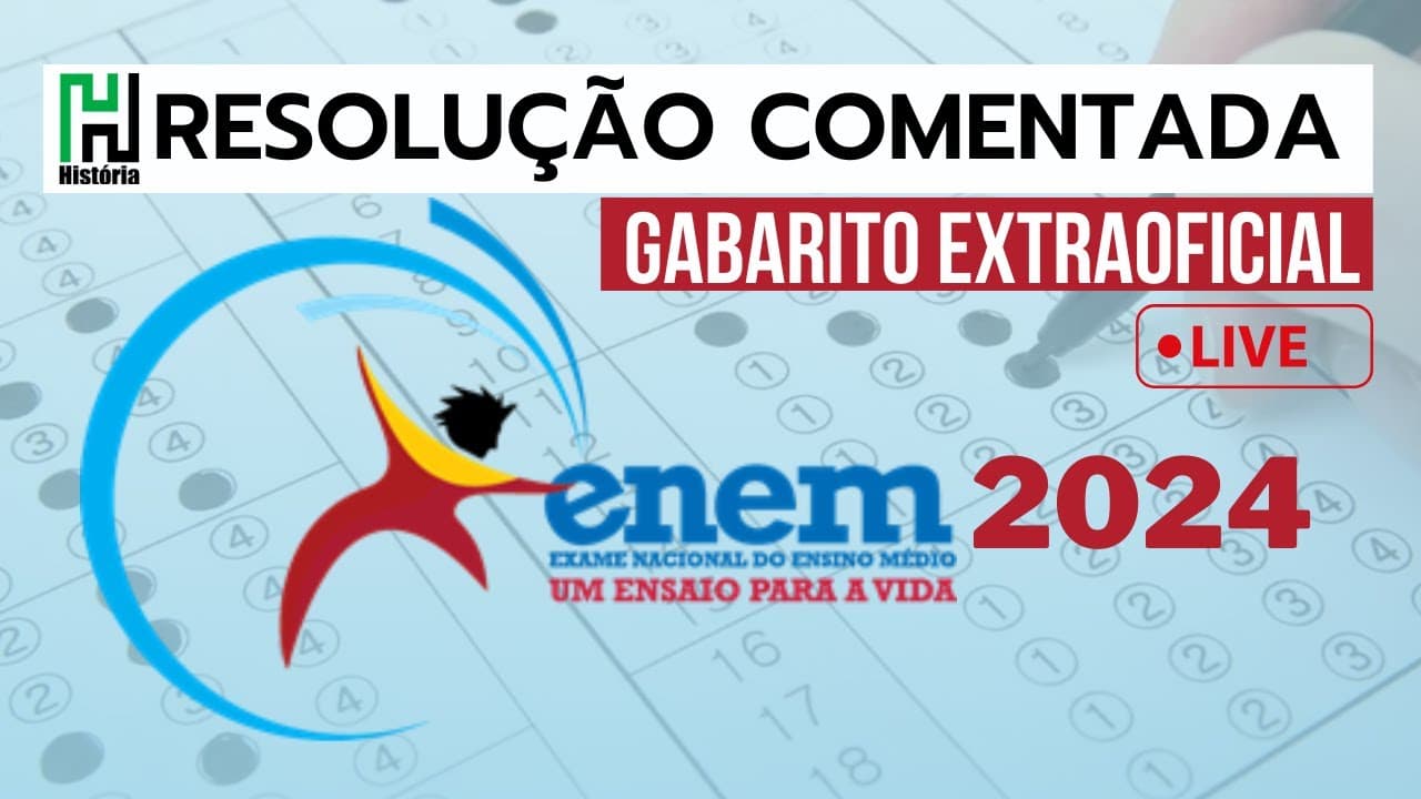 Thumbnail: RESOLUÇÃO ENEM 2024 | HUMANAS | HISTÓRIA | Gabarito Extraoficial
