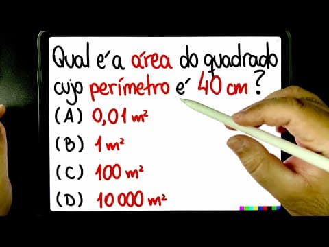 Thumbnail da aula: 🔥 Olha o que EU FIZ para CALCULAR A ÁREA de um QUADRADO e TRANSFORMAR de CENTÍMETROS para METROS!
