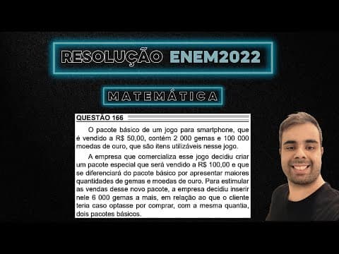 Thumbnail da aula: GABARITO POLEMICO ENEM 2022 O pacote básico de um jogo para smartphone, que é vendido