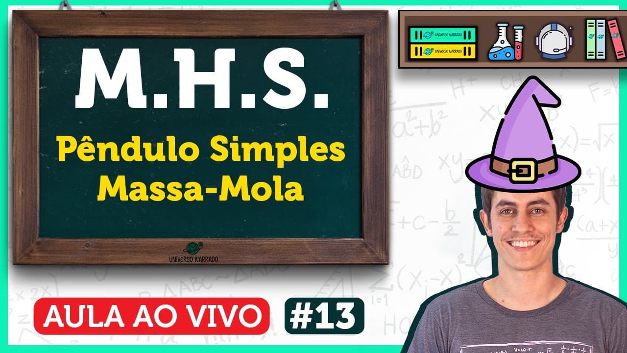 Thumbnail: Movimento Harmônico Simples MHS: Massa-Mola, Pêndulo Simples, Exercícios | Aula de Física | LIVE013
