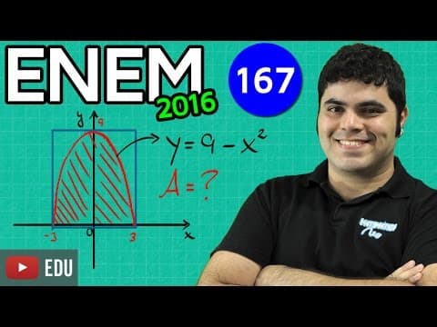 Thumbnail da aula: 👉 ENEM 2016 Matemática #32 - Área Sob o Arco de Parábola