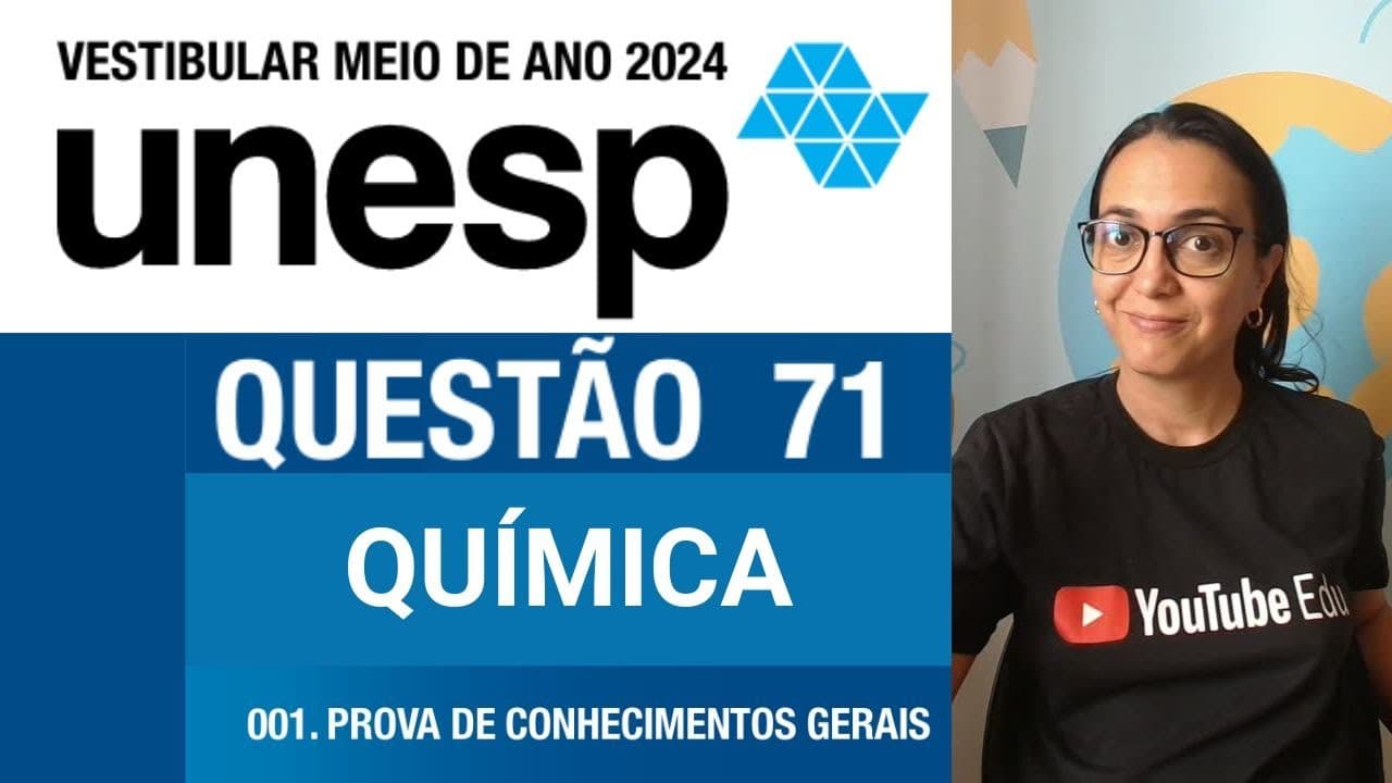Thumbnail: UNESP meio do ano 2024 QUÍMICA - QUESTÃO 71-  O eteno, matéria-prima para a fabricação do polímero
