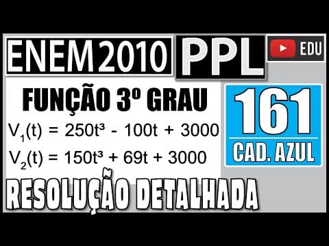 Thumbnail da aula: [ENEM 2010 PPL] 161 📘 FUNÇÃO 3º GRAU Um laticínio possui dois reservatórios de leite. Cada
