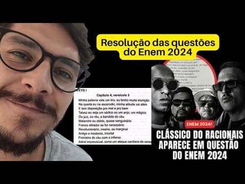 Thumbnail da aula: Racionais MC´s no Enem 2024 (questão difícil?)