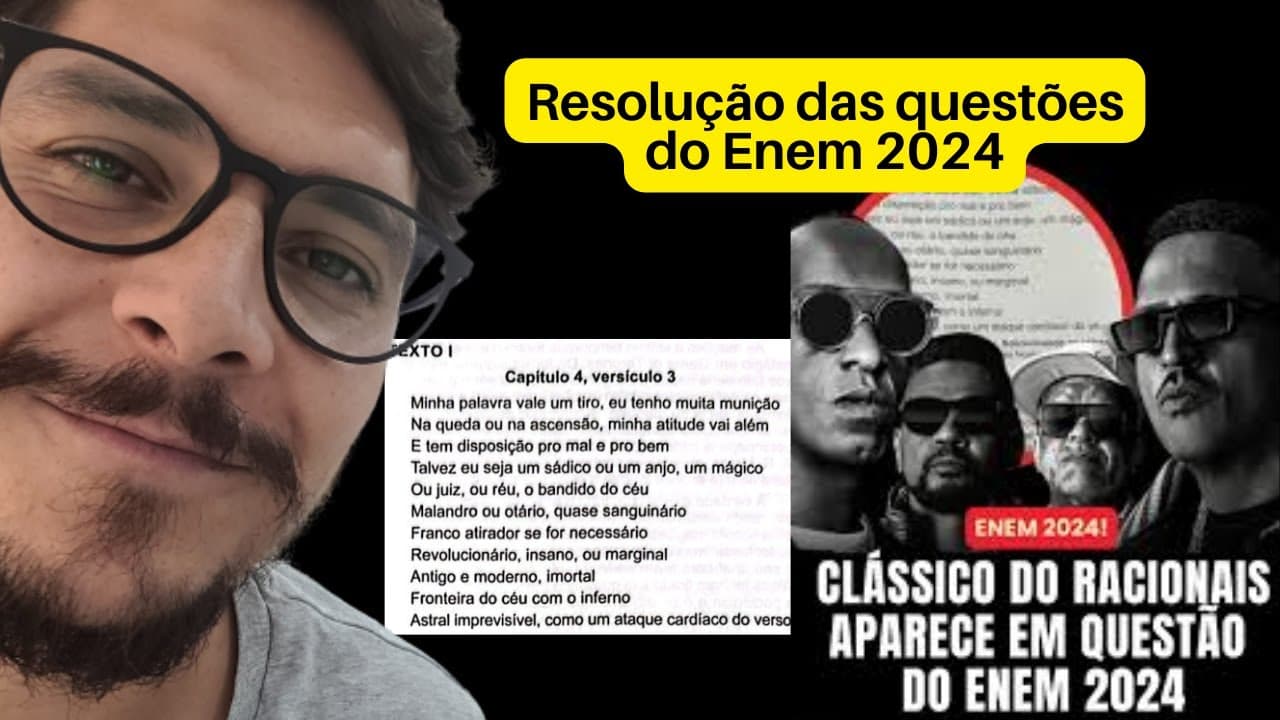 Thumbnail: Racionais MC´s no Enem 2024 (questão difícil?)