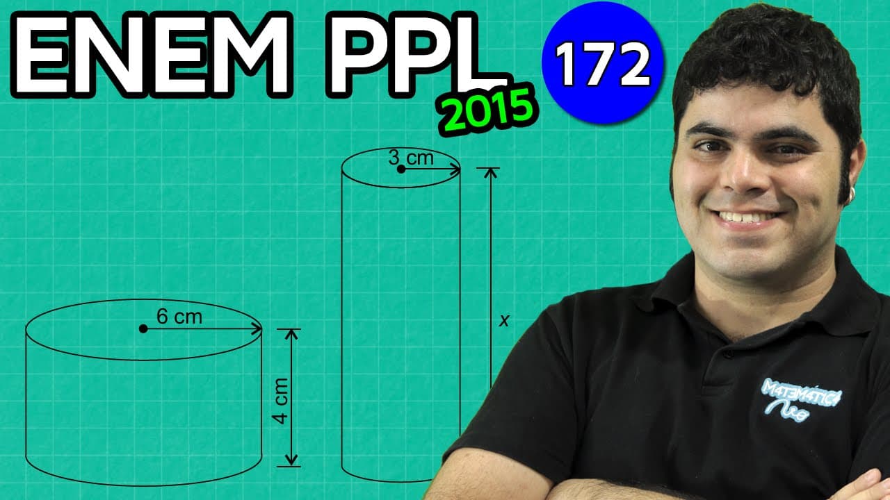 Thumbnail: ENEM PPL 2015 Matemática #37 - Volume do Cilindro
