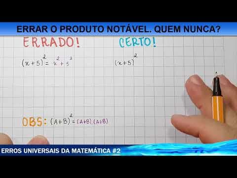 Thumbnail da aula: ☑️ Errar o produto notável! Quem nunca? Erros Universais II - Produtos Notáveis