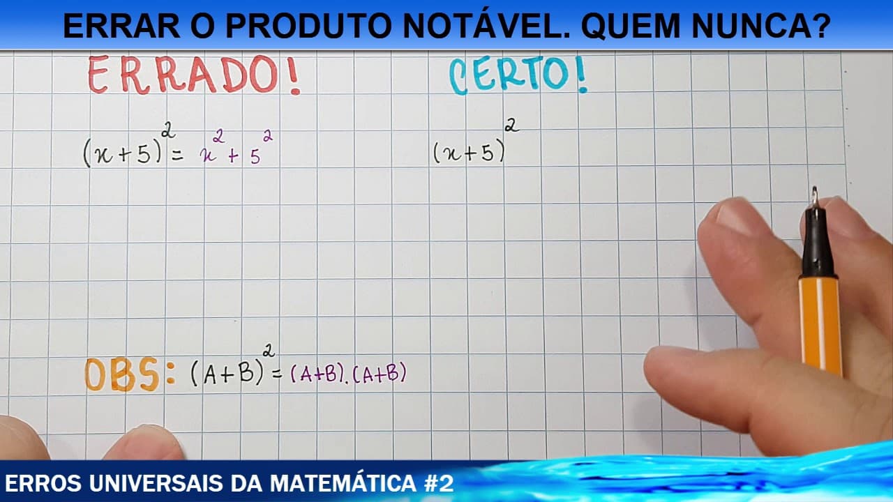 Thumbnail: ☑️ Errar o produto notável! Quem nunca? Erros Universais II - Produtos Notáveis