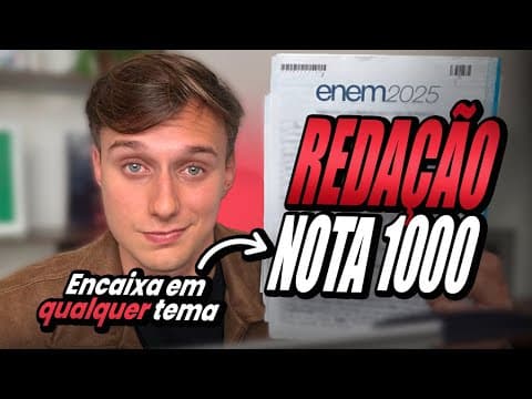 Thumbnail da aula: REDAÇÃO do ENEM em 30 MINUTOS com MODELO PRONTO! (na prática)
