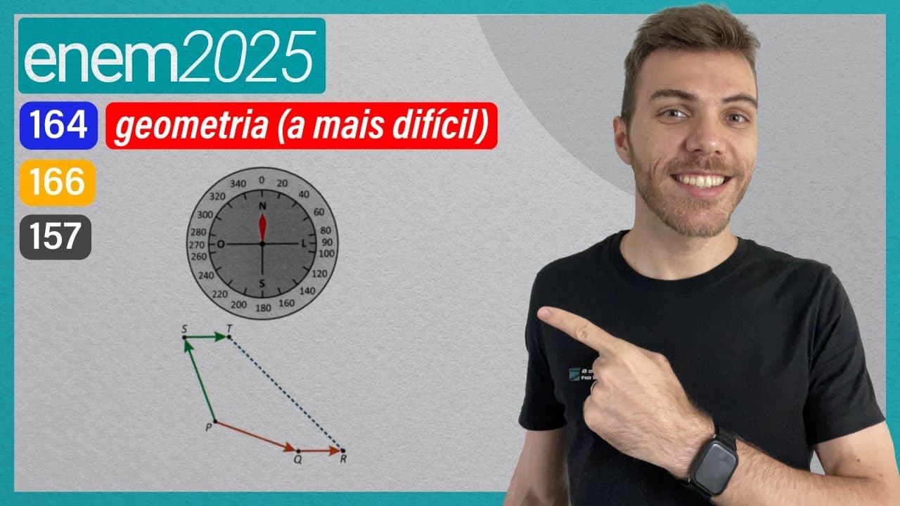 Thumbnail: ENEM 2025 - O dono de uma embarcação deve partir do ponto straight P e chegar ao ponto straight R