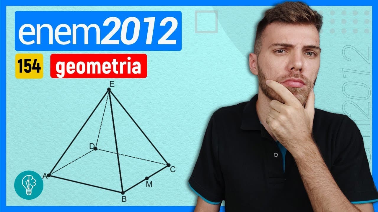Thumbnail: 🛑154 Enem 2012 - GEOMETRIA - João propôs um desafio a Bruno, seu colega de classe: ele iria