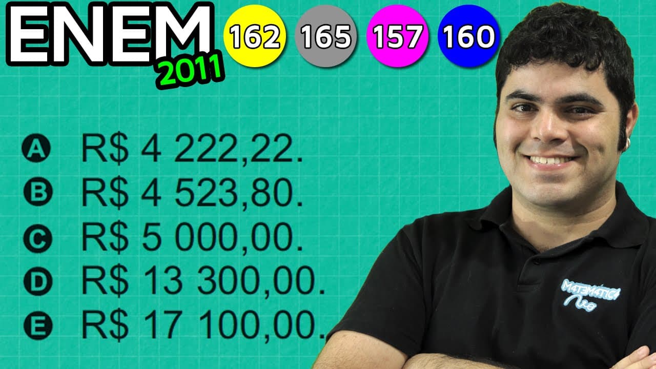 Thumbnail: ENEM 2011 Matemática #25 - Matemática Financeira e Cálculo de Porcentagem (com pegadinha)