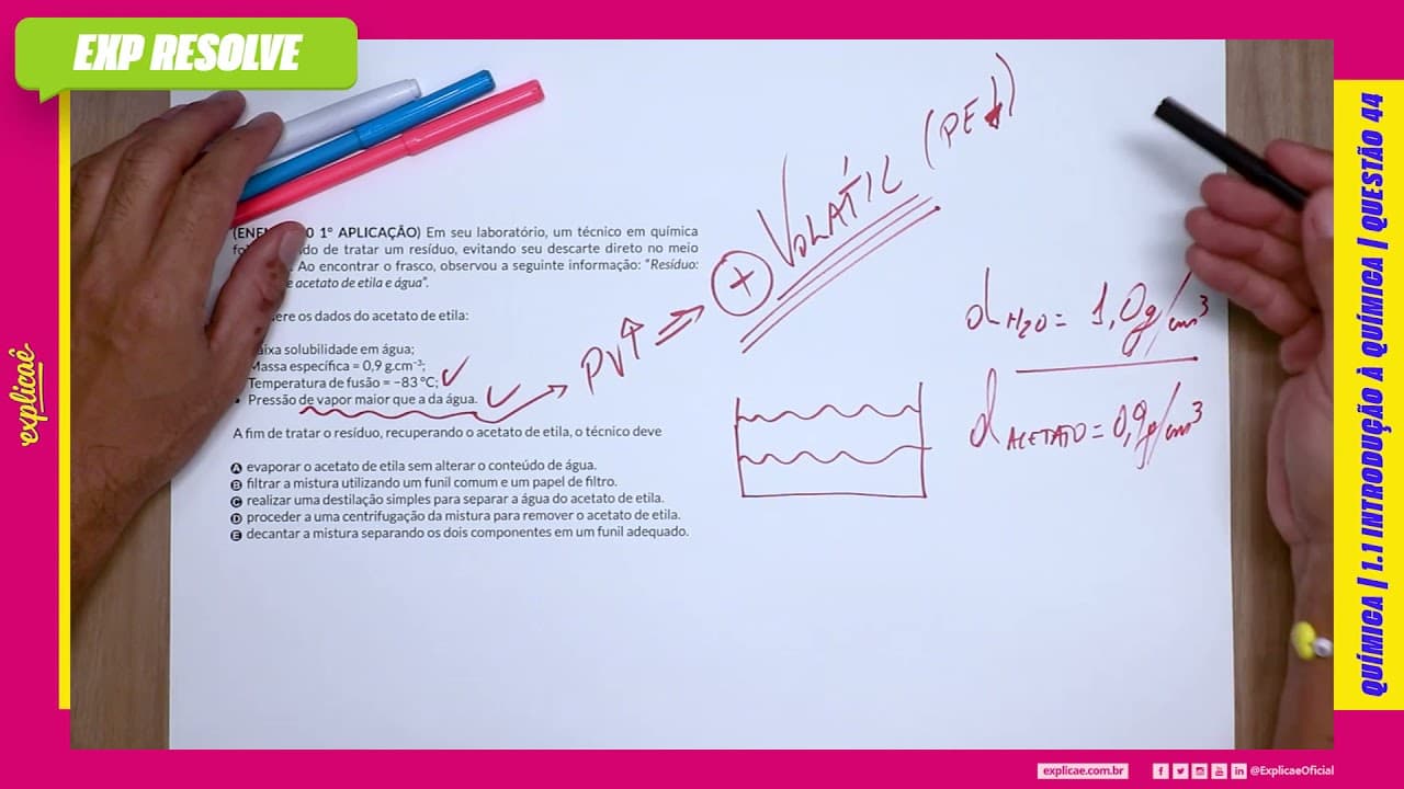 Thumbnail: EM SEU LABORATÓRIO, UM TÉCNICO EM QUÍMICA FOI INCUMBIDO DE TRATAR UM (...) | INTRODUÇÃO À QUÍMICA