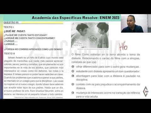 Thumbnail da aula: Resolução ENEM 2023 - Caderno Amarelo Questão 05 Espanhol - Gabarito A