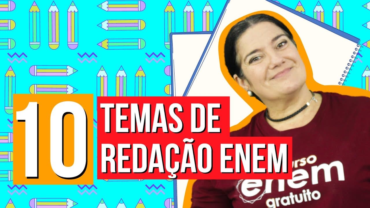 Thumbnail: 10 TEMAS PARA A REDAÇÃO ENEM 2021