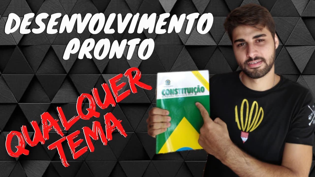 Thumbnail: DESENVOLVIMENTO PRONTO PARA QUALQUER TEMA DE REDAÇÃO ENEM