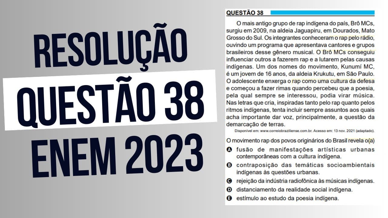 Thumbnail: Resolução questão 38 (PROVA AZUL) | Linguagens ENEM 2023