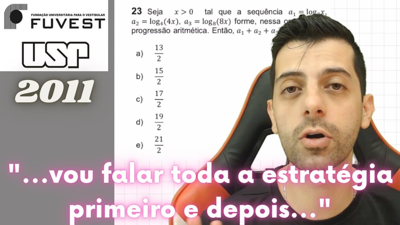 Thumbnail: FUVEST 2011 Q23 - Seja x maior que 0 tal que a sequência