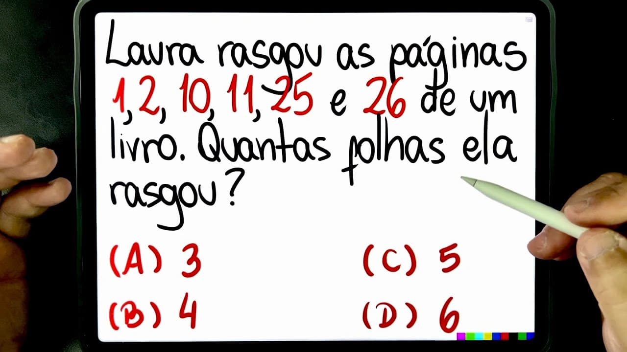 Thumbnail: 🔥 Raciocínio Lógico ao RASGAR FOLHAS de um LIVRO 📖 Você consegue resolver o problema matemático?