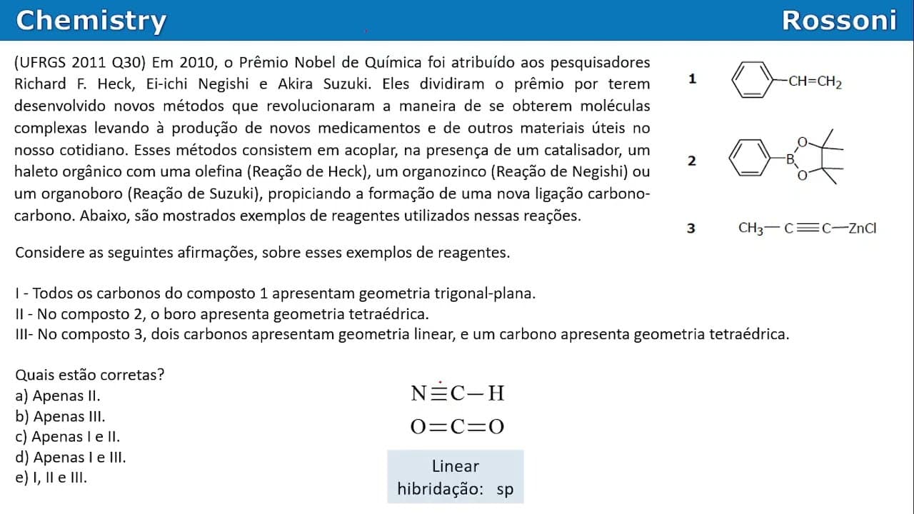 Thumbnail: UFRGS 2011 Q30 - Geometria dos carbonos