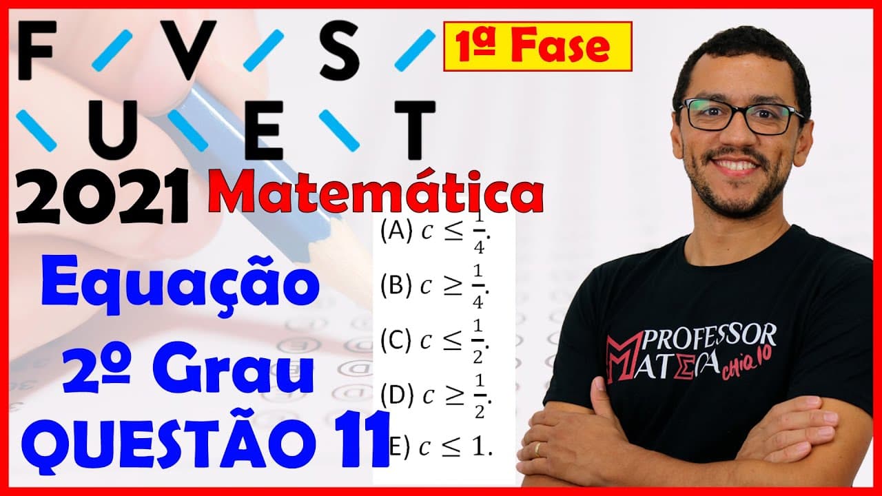 Thumbnail: FUVEST 2021 | QUESTÃO 11 | Gabarito Matemática Função Quadrática Discriminante