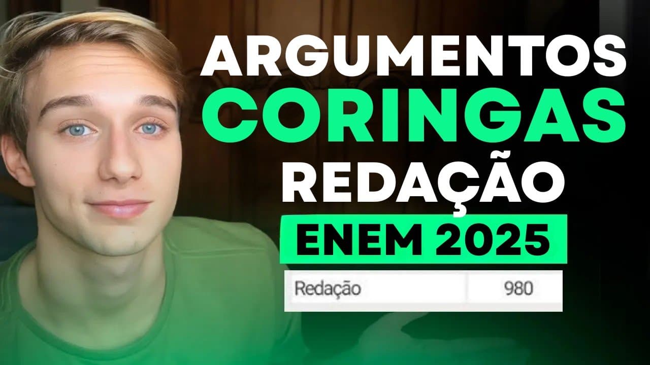 Thumbnail: ARGUMENTOS CORINGAS para QUALQUER TEMA de REDAÇÃO do ENEM (980 com eles)