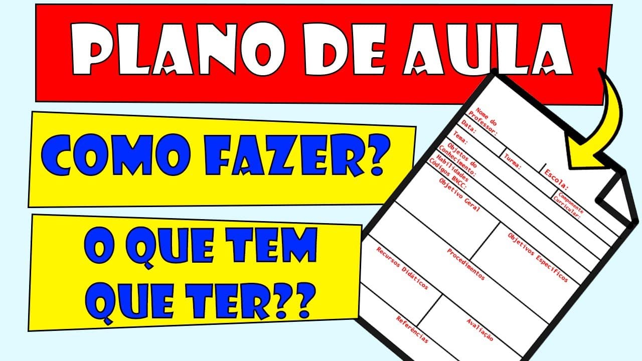 Thumbnail: Aprenda como fazer um PLANO DE AULA de acordo com a BNCC (2026) - infantil, fundamental e médio