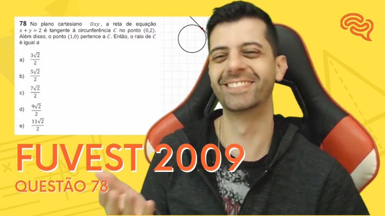 Thumbnail: FUVEST 2010 - Q78 - No plano cartesiano OXy, a reta da equação