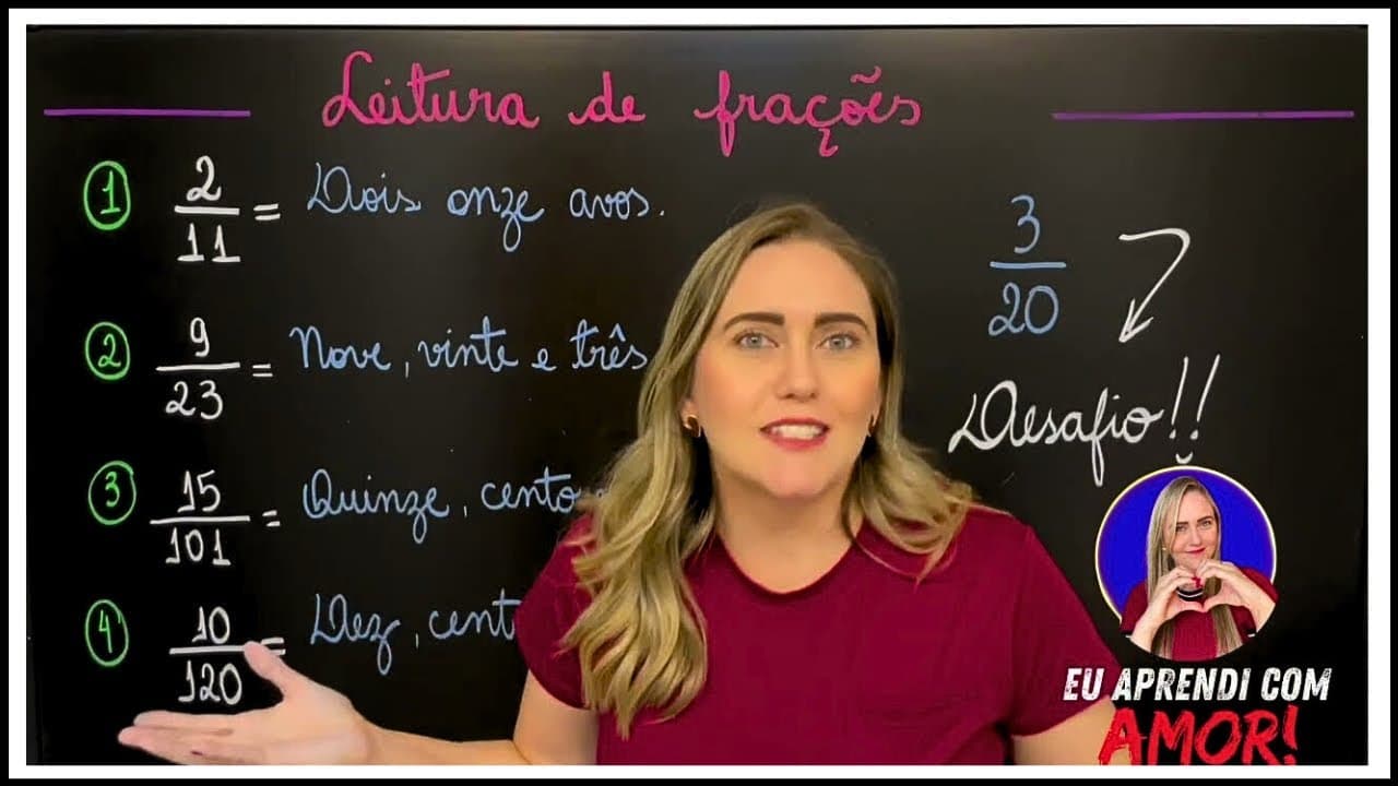 Thumbnail: LEITURA DE FRAÇÕES 6º ANO! EXPLICAÇÃO DO CONTEÚDO! VEM APRENDER MATEMÁTICA AGORA!