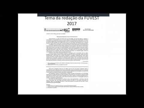 Thumbnail da aula: Redação - tema Fuvest 2017