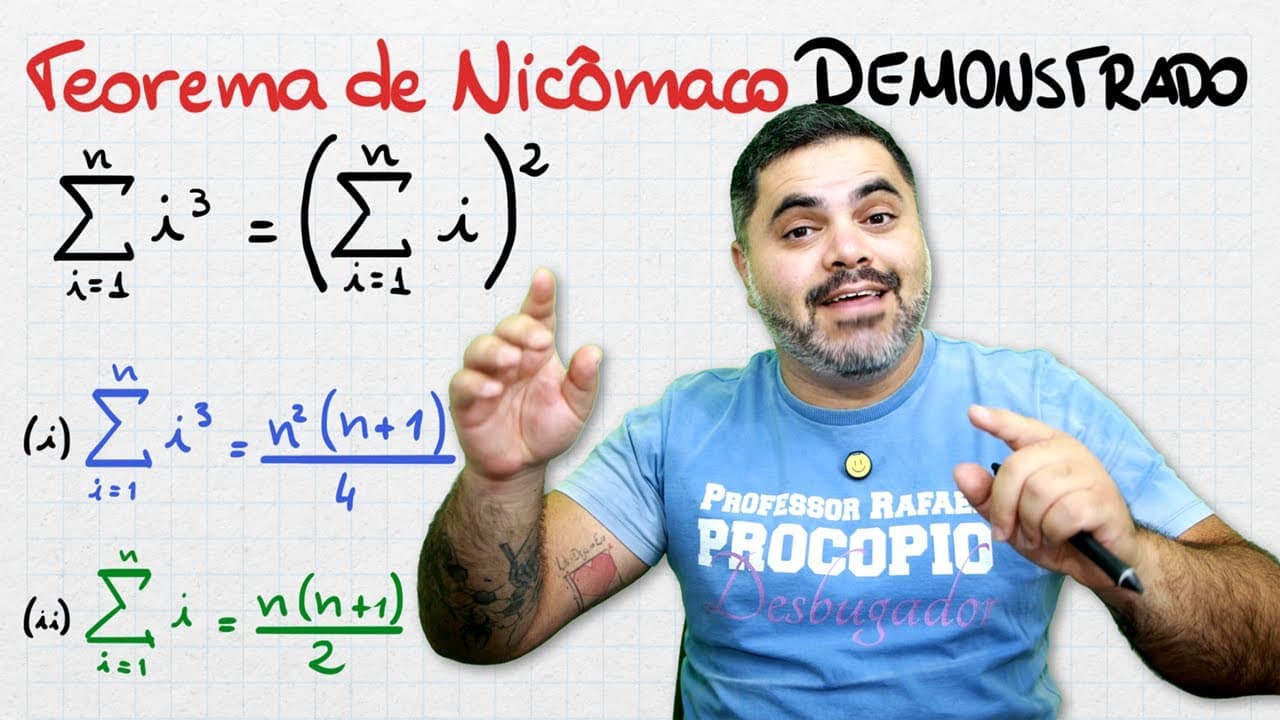 Thumbnail: ⭐ Teorema de Nicômaco DEMONSTRADO pelo PRINCÍPIO DA INDUÇÃO FINITA, lindo demais!