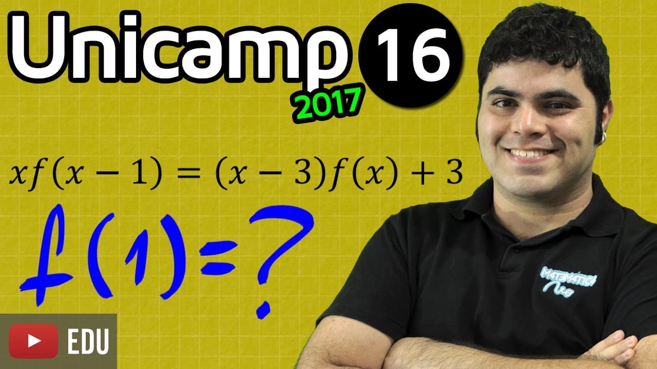Thumbnail: UNICAMP 2017 Matemática Questão de Função