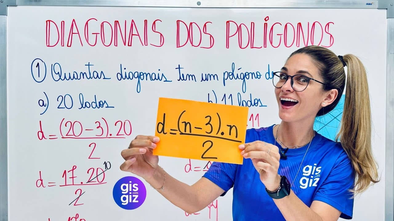 Thumbnail: DIAGONAIS DOS POLÍGONOS: TIRANDO SUAS DÚVIDAS COM EXERCÍCIOS