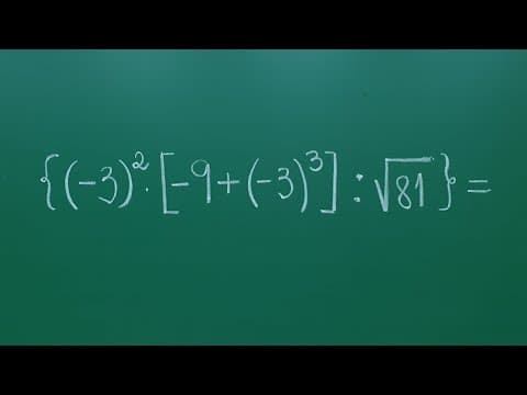 Thumbnail da aula: EXPRESSÃO NUMÉRICA COM NÚMEROS INTEIROS - POSITIVO E NEGATIVO COM POTÊNCIA E RAIZ
