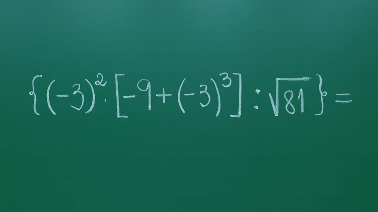 Thumbnail: EXPRESSÃO NUMÉRICA COM NÚMEROS INTEIROS - POSITIVO E NEGATIVO COM POTÊNCIA E RAIZ