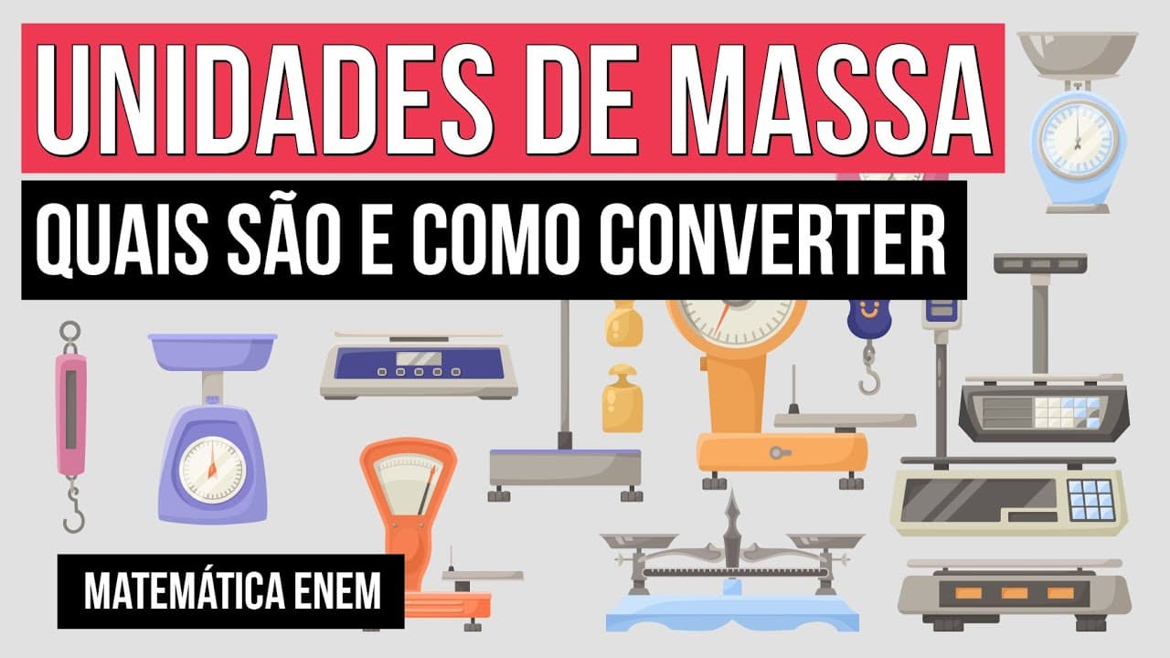 Thumbnail: UNIDADES DE MASSA: quais são e como converter | Matemática para o Enem | Lucas Borguezan