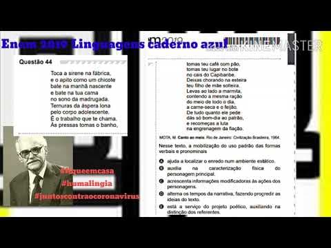 Thumbnail da aula: Questão 44 Enem 2019 caderno azul Linguagens