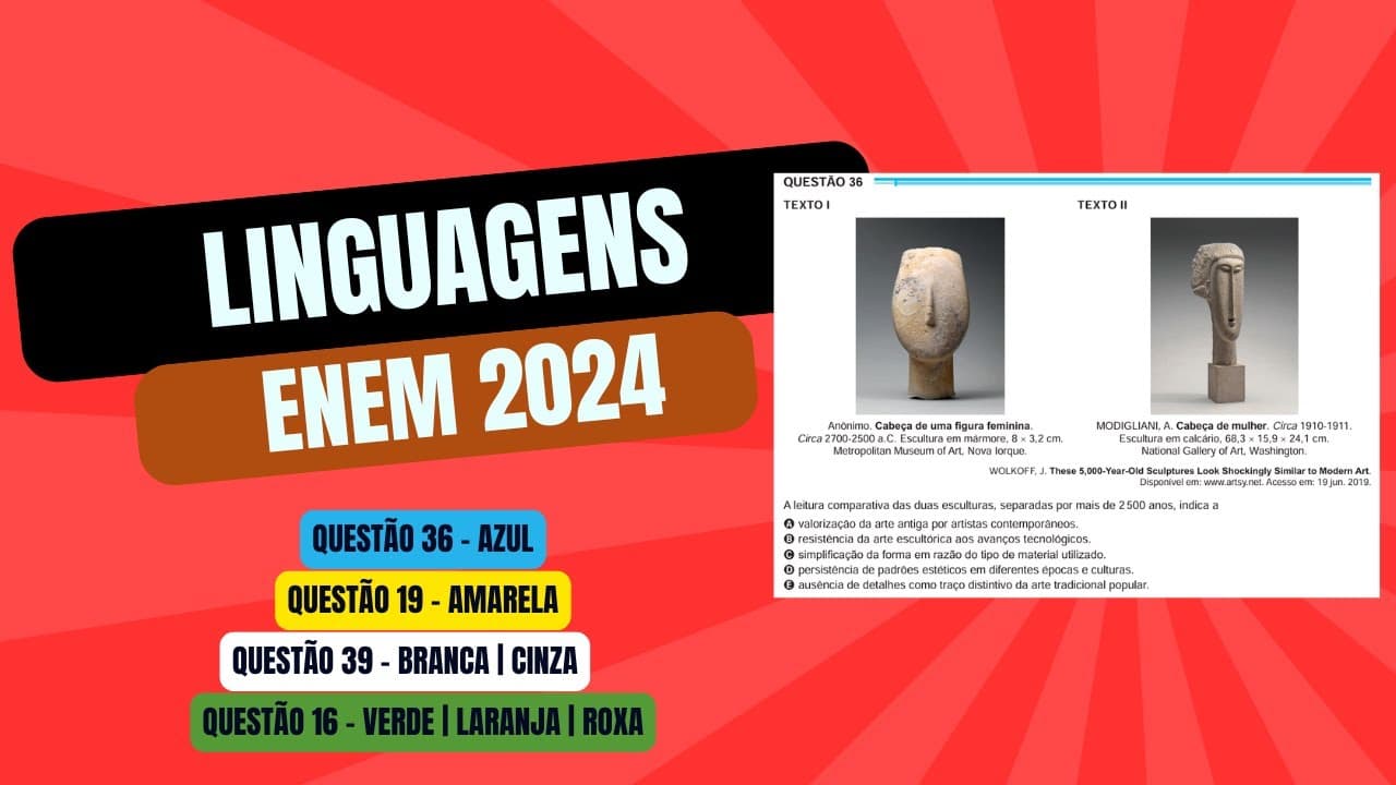 Thumbnail: Resolução questão 36 (PROVA AZUL) | Linguagens ENEM 2024