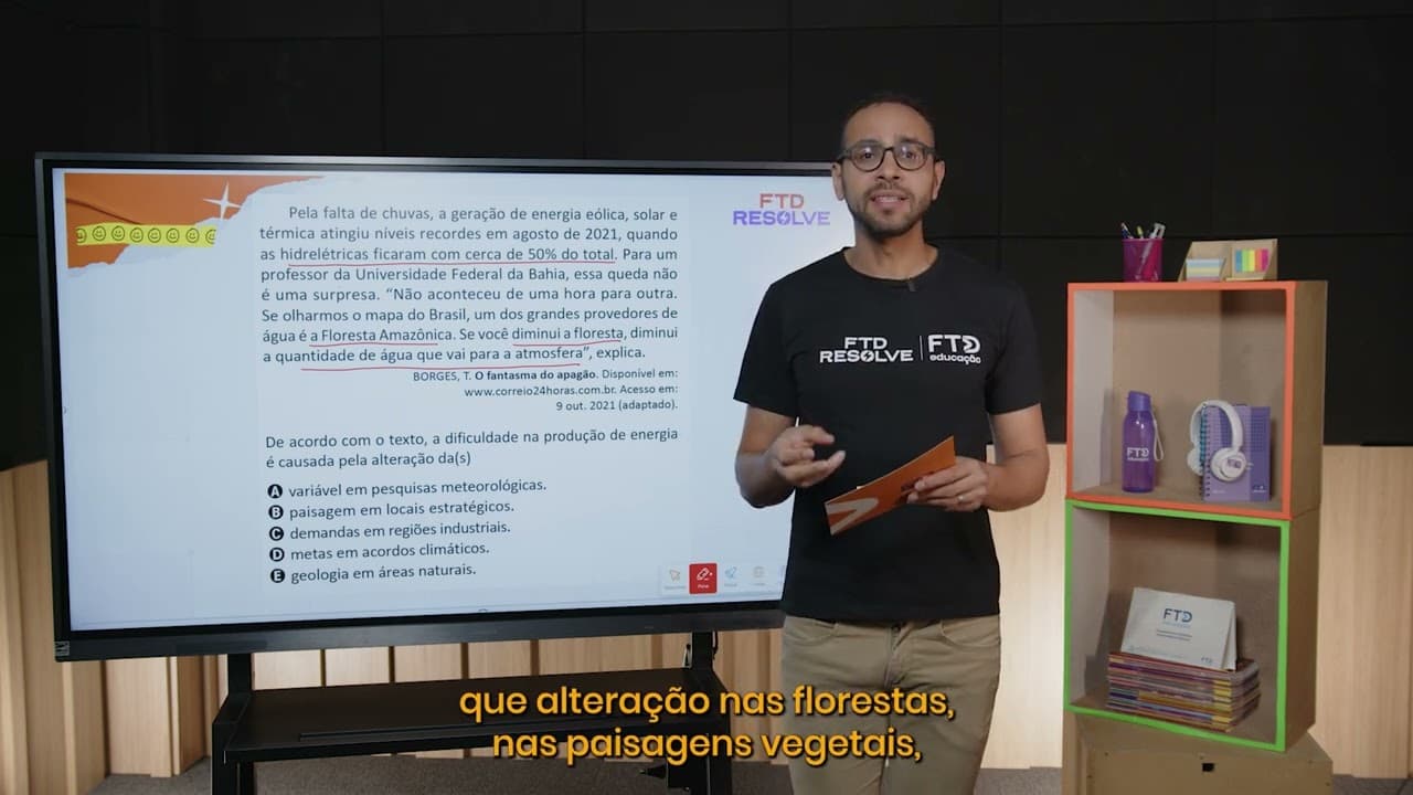 Thumbnail: Enem 2025 - Pela falta de chuvas, a geração de energia eólica