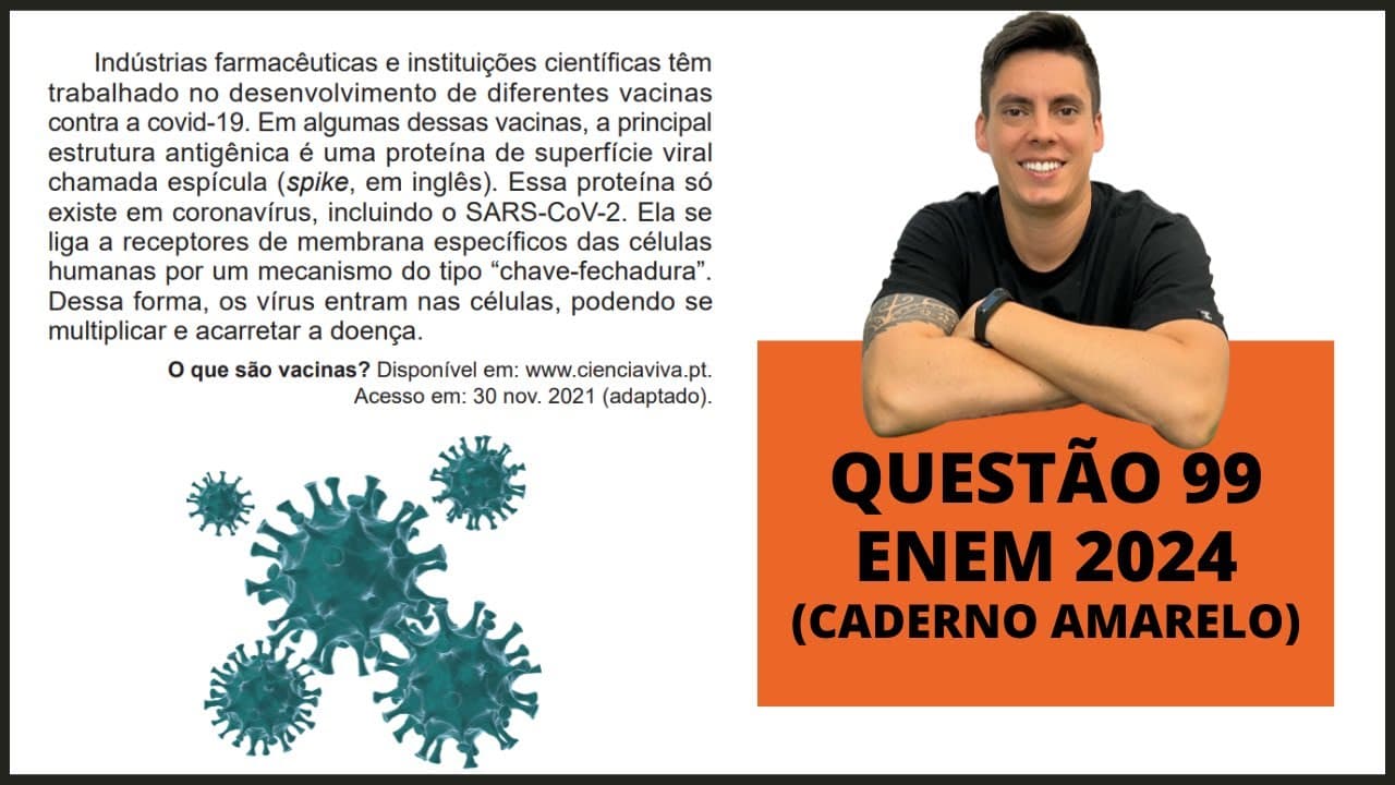 Thumbnail: BIOLOGIA ENEM 2024! "Indústrias farmacêuticas e instituições científicas têm trabalhado..."