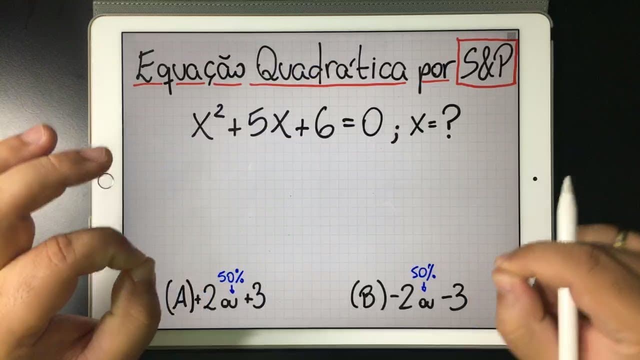 Thumbnail: 🤔 VOCÊ CONSEGUE RESOLVER ESSA EQUAÇÃO QUADRÁTICA POR SOMA E PRODUTO DAS RAÍZES?