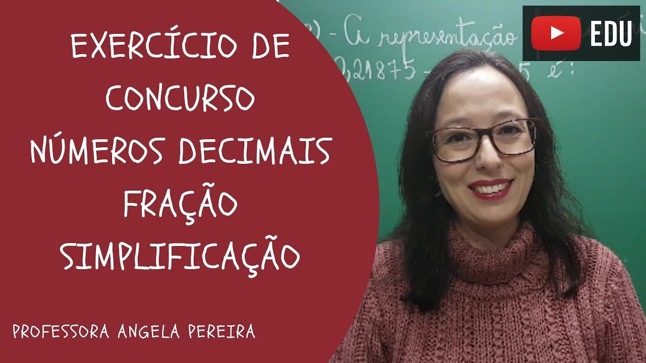 Thumbnail: Subtração de Números Decimais - Exercício de Concurso - Professora Angela