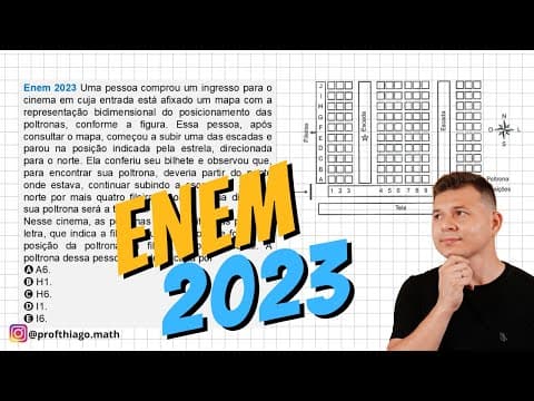 Thumbnail da aula: ENEM 2023 - MATEMÁTICA - Uma pessoa comprou um ingresso para o cinema em cuja entrada...