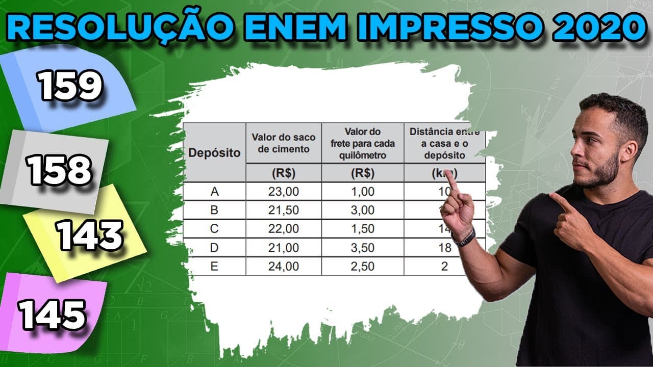 Thumbnail: 🔵 Questão 159 - Caderno Azul | Razão e Proporção | MATEMÁTICA ENEM 2020