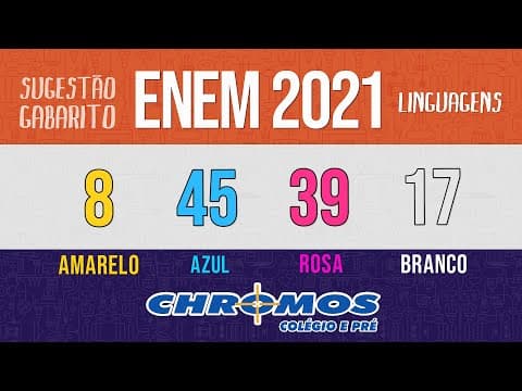 Thumbnail da aula: Gabarito ENEM 2021 CHROMOS - Prova Amarela: Questão 08 | Linguagens e Códigos