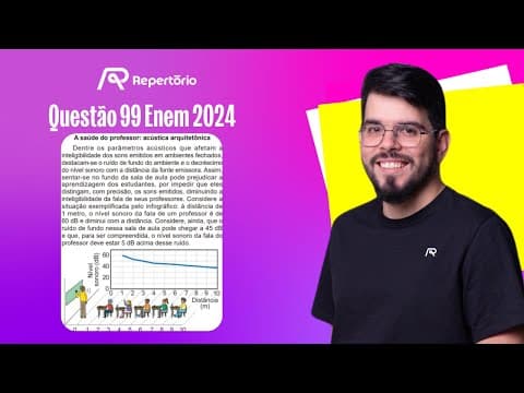 Thumbnail da aula: [ENEM 2024] Questão 99: Dentre os parâmetros acústicos que afetam...