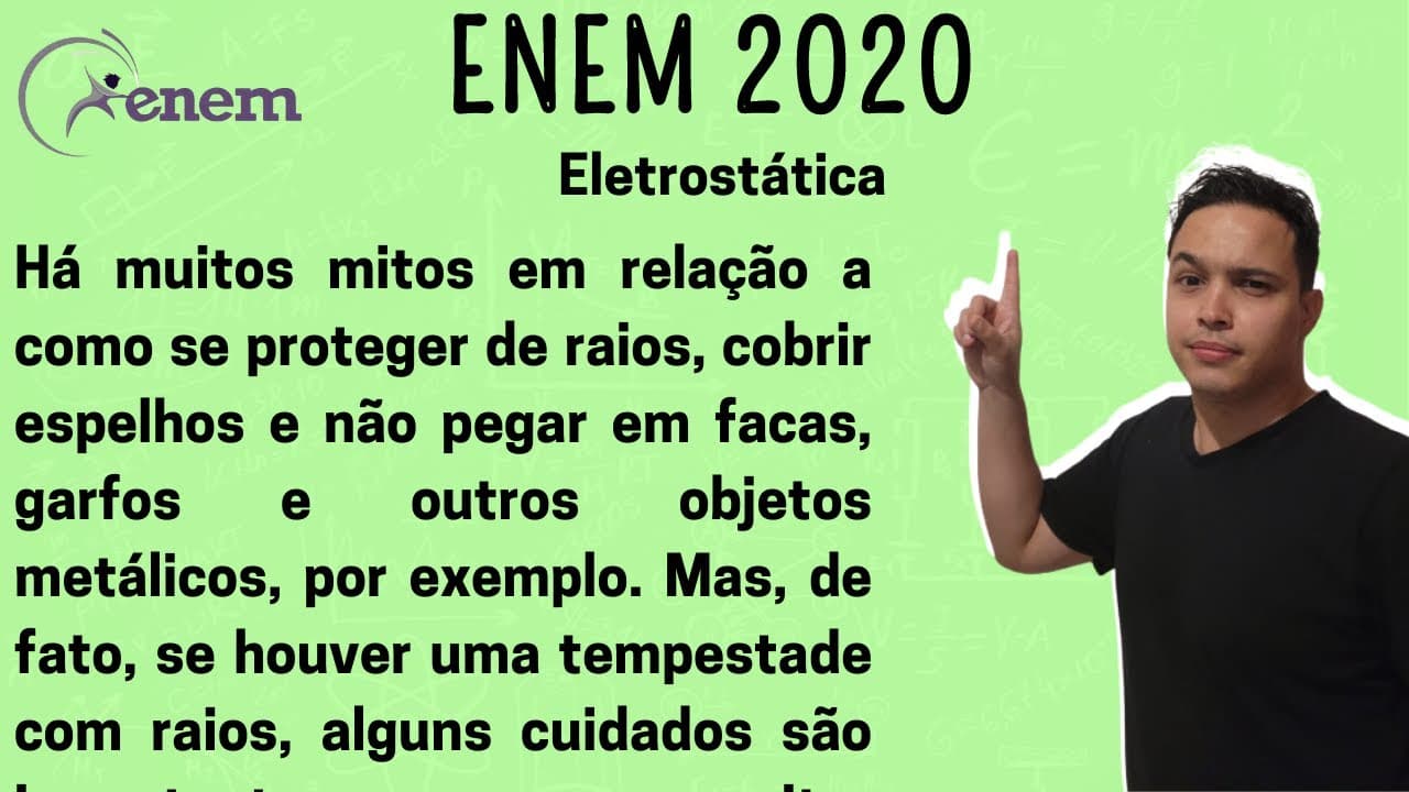 Thumbnail: ENEM 2020 - Há muitos mitos em relação a como se proteger de raios, cobrir espelhos e não pegar em