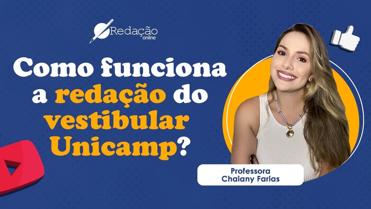 Thumbnail: Como funciona a redação do vestibular UNICAMP? | DICAS DE REDAÇÃO