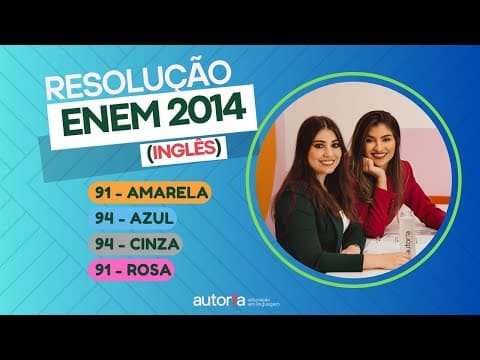 Thumbnail da aula: Enem 2014 - Autoria Linguagem - Questão 91 | Linguagens, prova amarela